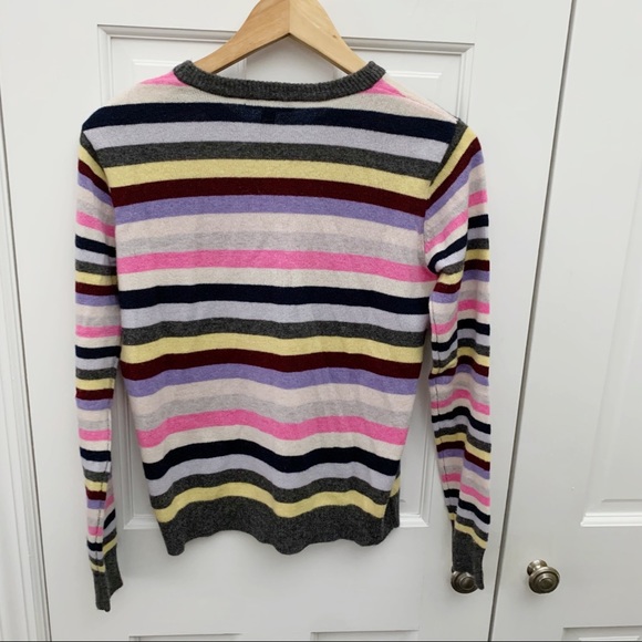 AQUA Cashmere Striped Cashmere Sweater - Picture 3 of 6